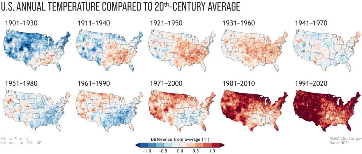 Drawdown Georgia- NOAA -Maps U.S. Temperature Normals 1901-2020