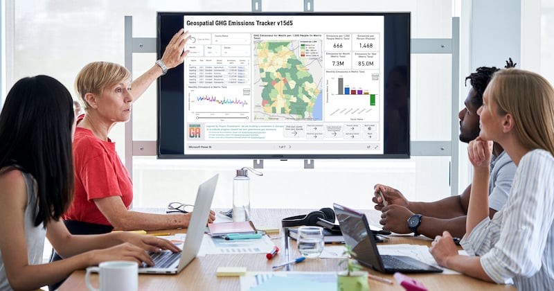 GHG Emissions Tracker on screen