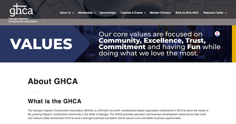 Georgia Hispanic Construction Association homepage