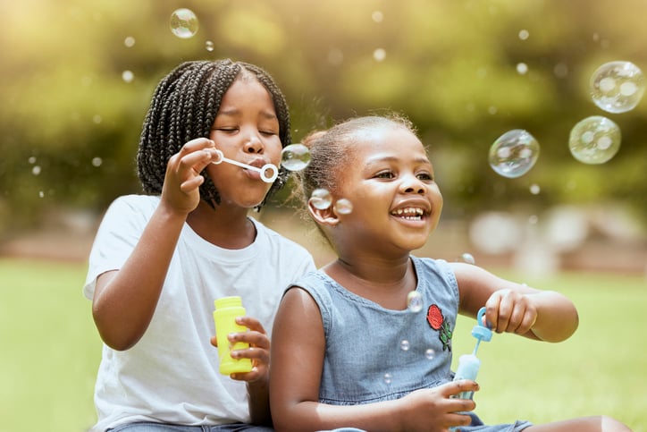 children playing outside