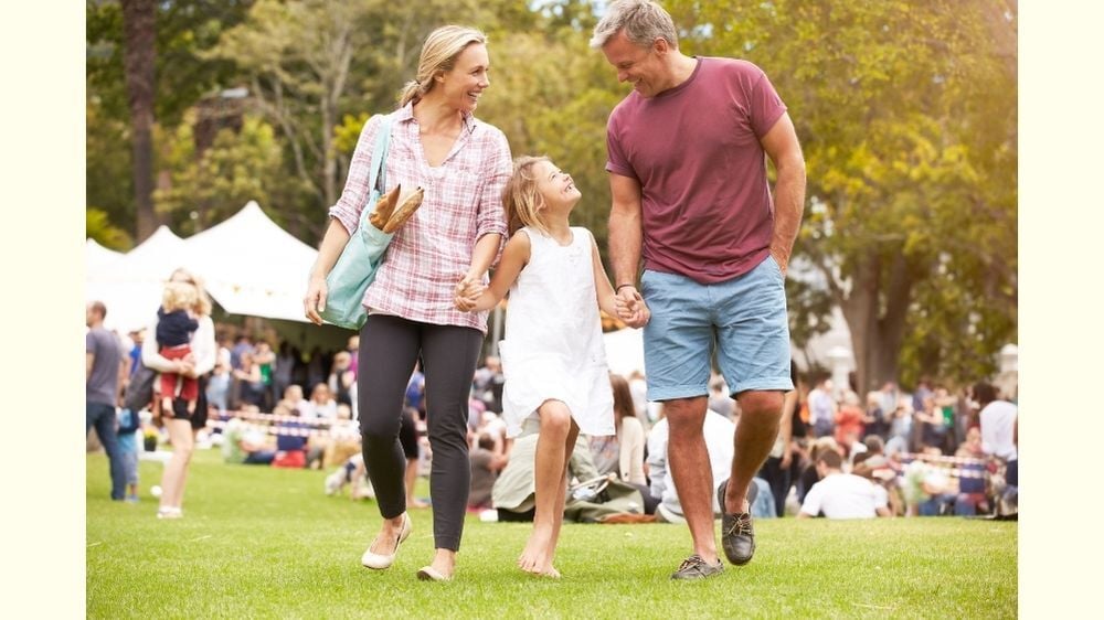 a family at an outdoor event